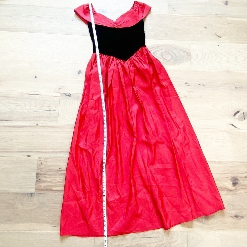 DANCE ALLURE Vintage Velvet & Taffeta Maxi Dress 80s Cosplay Halloween Costume - Picture 11 of 16